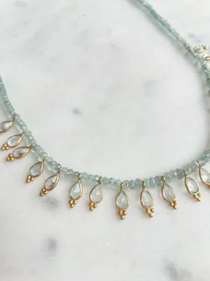 Nouveau ! BOHEMIAN RHAPSODIE PARIS Collier Saul Aigue Marine — photo 2