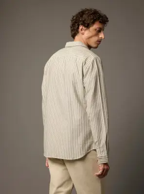 Chemise College Dark Khaki/White — photo 3