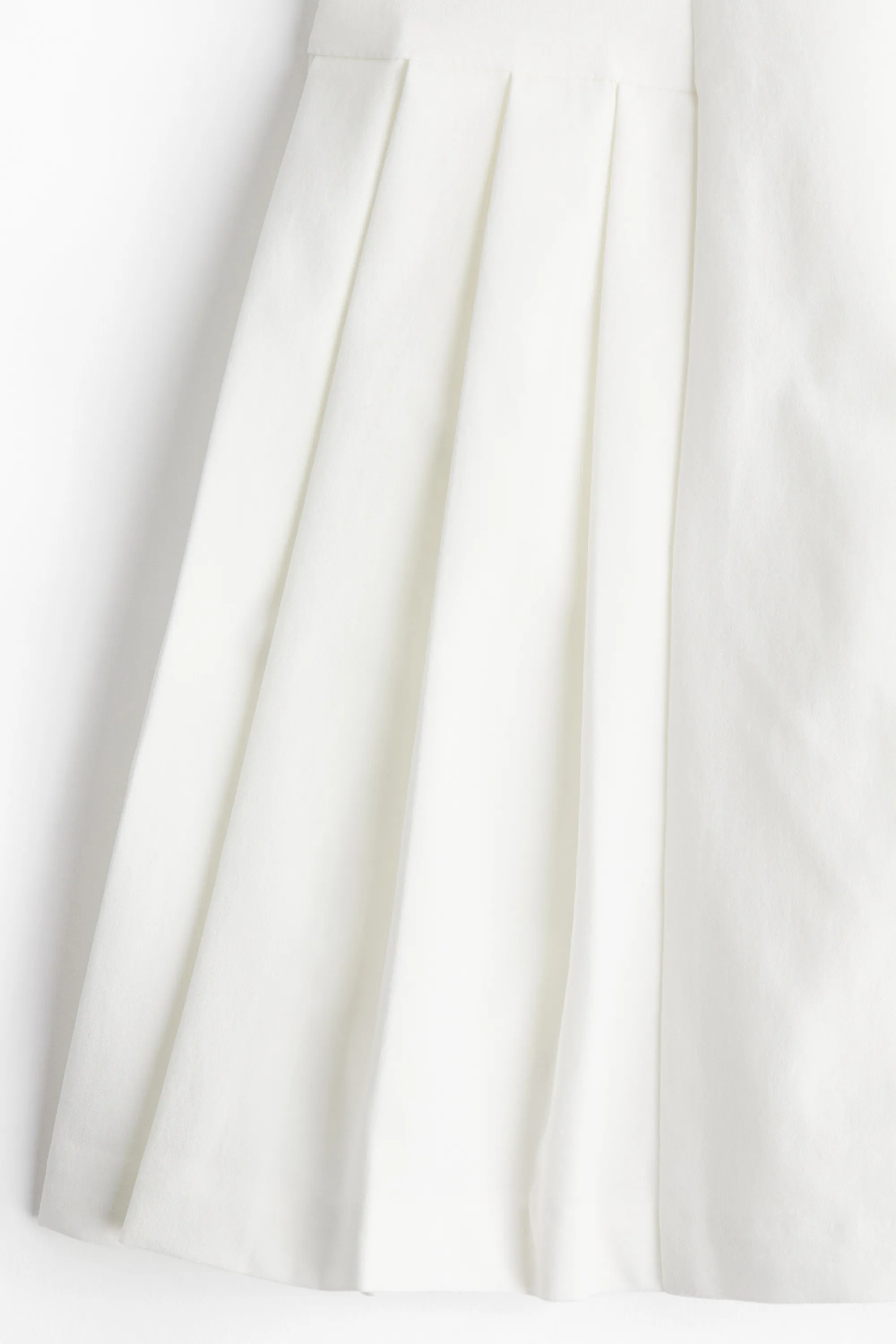 Robe en twill avec détails plissés - Blanc
