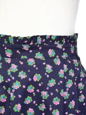 Jupe taille haute en coton imprimé fleur violet et vert Taille 36 — photo 2