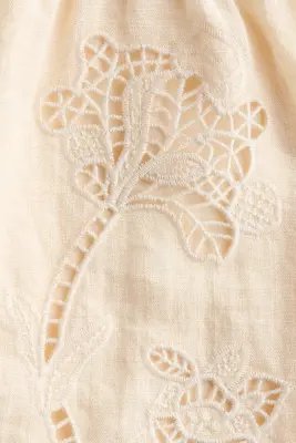 Short avec broderie anglaise - Jaune clair — photo 3