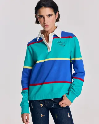 Sweat-shirt Charles rayures bleu et vert — photo 1
