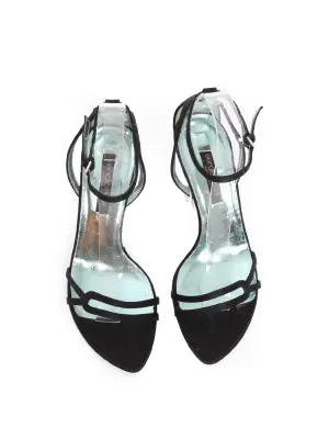Sandales à talon en satin noir et bride cheville Prix boutique 610€ Taille 36,5 — photo 2