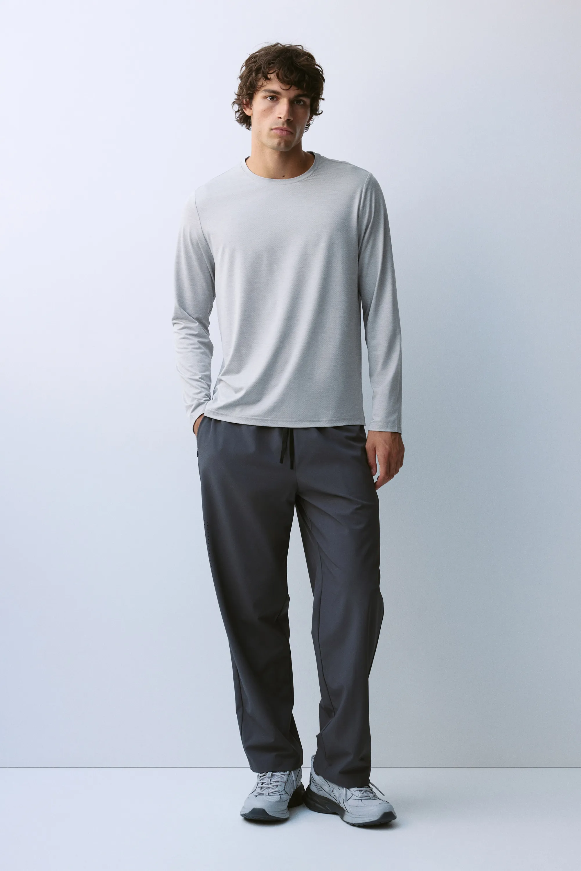 T-shirt de sport à manches longues DryMove™ - Gris clair