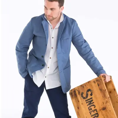 Veston workwear en croisé en coton bio 1G/24 - Postman — photo 2