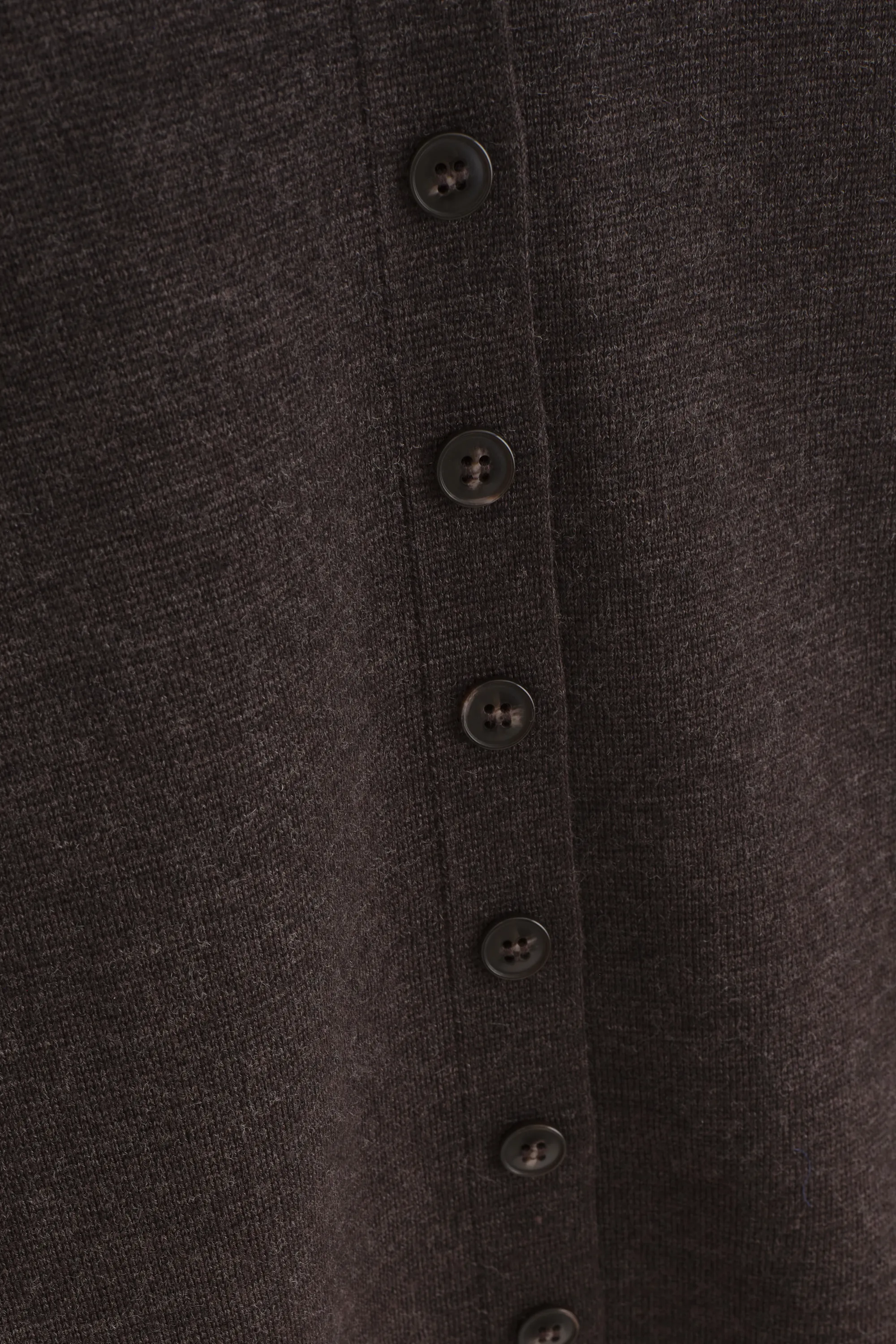 CARDIGAN EN MAILLE MÉLANGÉE DE LAINE MÉRINOS - BRUN CHINÉ