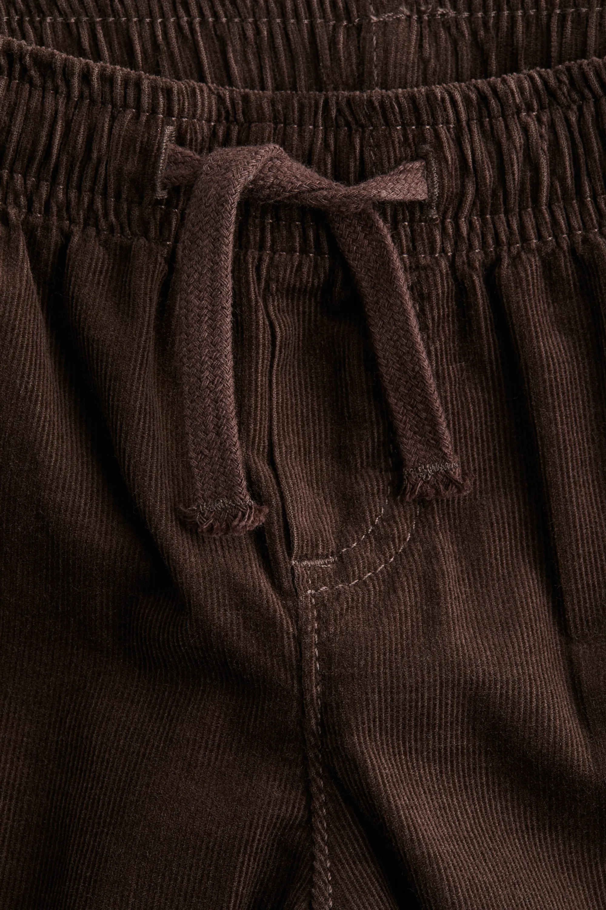 Pantalon doublé en velours côtelé - Marron foncé