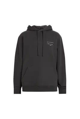 ALLSAINTS Redact Pullover Embroidered Logo Hoodie Washed Black — photo 1