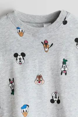 Lot de 3 T-shirts imprimés à manches longues - Bleu ancien/Mickey — photo 3