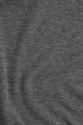 Top à encolure en V en viscose mélangée - Gris foncé chiné — photo 3