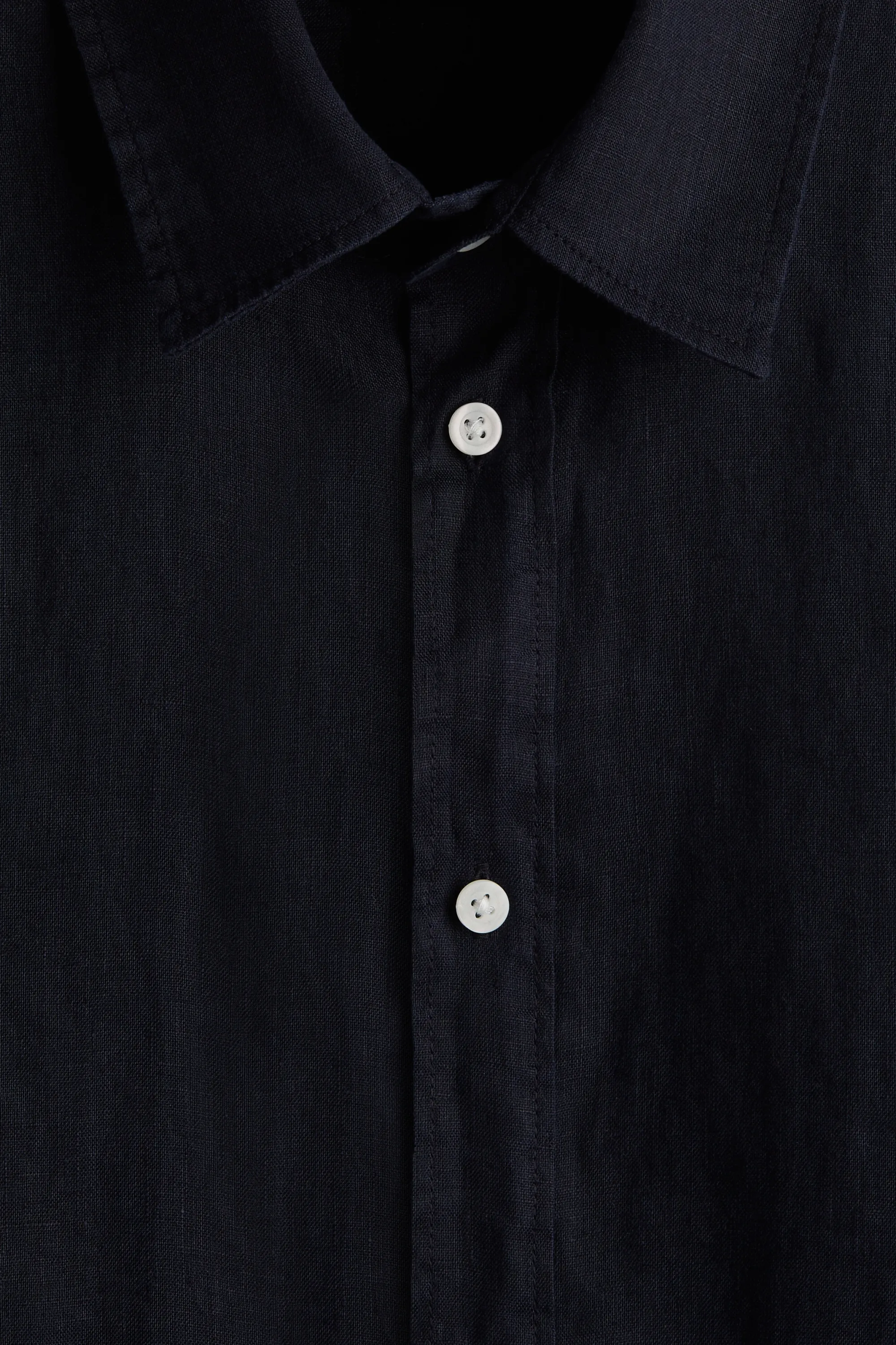 Chemise Regular Fit en lin - Bleu marine
