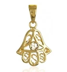 Pendentif plaque or 16868-cz