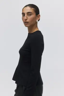 Top péplum en jersey - Noir — photo 3