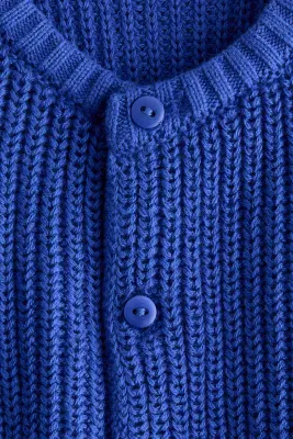 Gilet en côtes fantaisie de coton - Bleu vif — photo 4