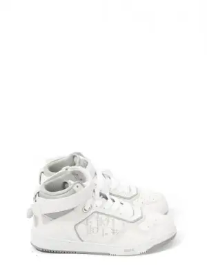 Baskets B27 High top montantes en cuir et tissu monogram blanc et gris Prix boutique 1000€ Taille 39 — photo 1