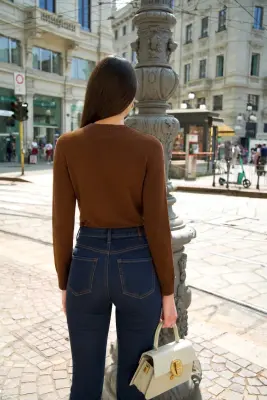 Lucas Embroidered Sweater - Brown — photo 3