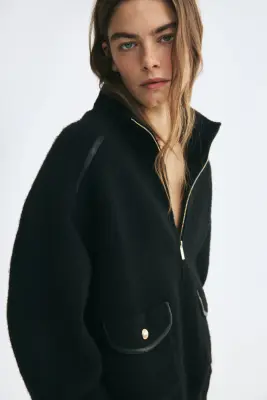 Gilet oversize zippé - Noir — photo 4
