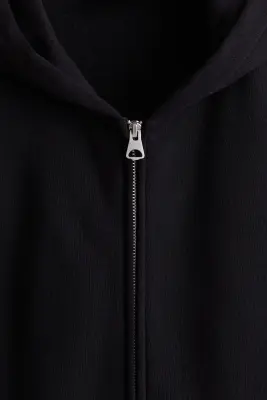Veste à capuche zippée Relaxed Fit - Noir — photo 5