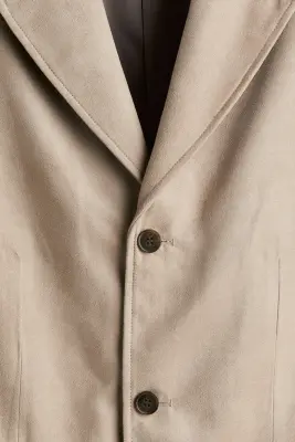 Veste Regular Fit en tissu gratté - Beige — photo 2