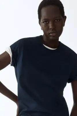 T-shirt en coton - Bleu marine — photo 1