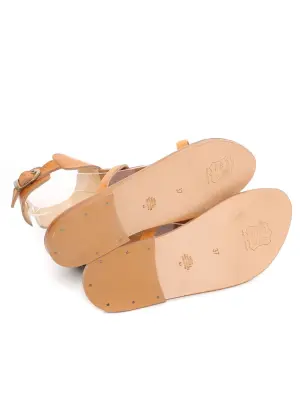 Sandales plates DELTA à bride cheville en cuir camel Prix boutique 235€  Taille 37 — photo 5