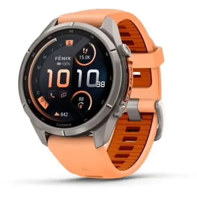 Garmin Fenix 9 Pro InReach amoled 43mm Sapphire Titane amoled bracelet corail/ocre 010-04335-01 — photo 1