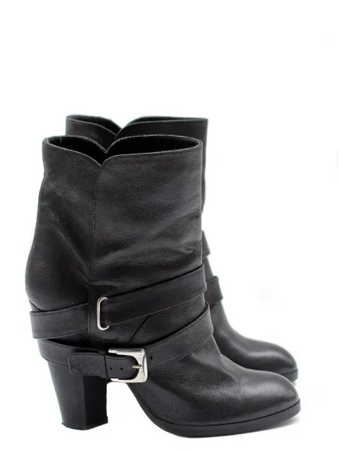 Bottines Biker ankle boots en cuir noir NEUVES Px boutique 600€ Taille 36
