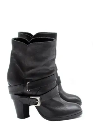 Bottines Biker ankle boots en cuir noir NEUVES Px boutique 600€ Taille 36 — photo 1