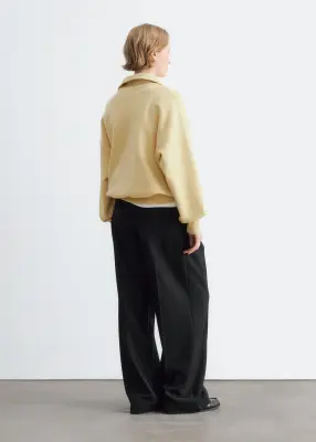 Sweat à demi-fermeture zippée en coton - Couleur crème — photo 4