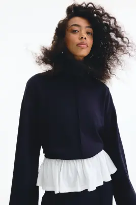 Ensemble 2 pièces top et pantalon - Bleu marine — photo 2