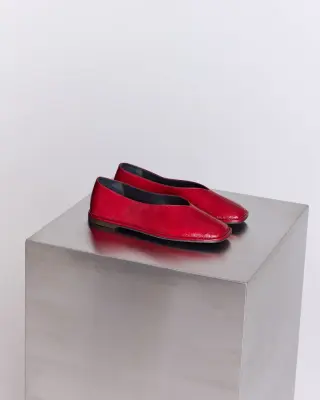Ballerines Elise vernis froissé rouge — photo 2
