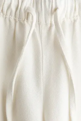 MAMA Pantalon en denim avec cordon de serrage - Blanc — photo 4