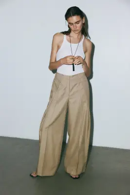 Pantalon chic avec détails croisés - Beige — photo 2