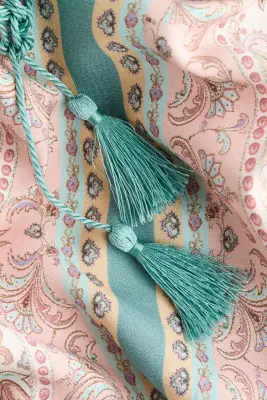 Robe trapèze avec dos décolleté - Rose clair/motif cachemire — photo 3