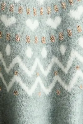 Pull en maille jacquard - Gris clair/motif — photo 3