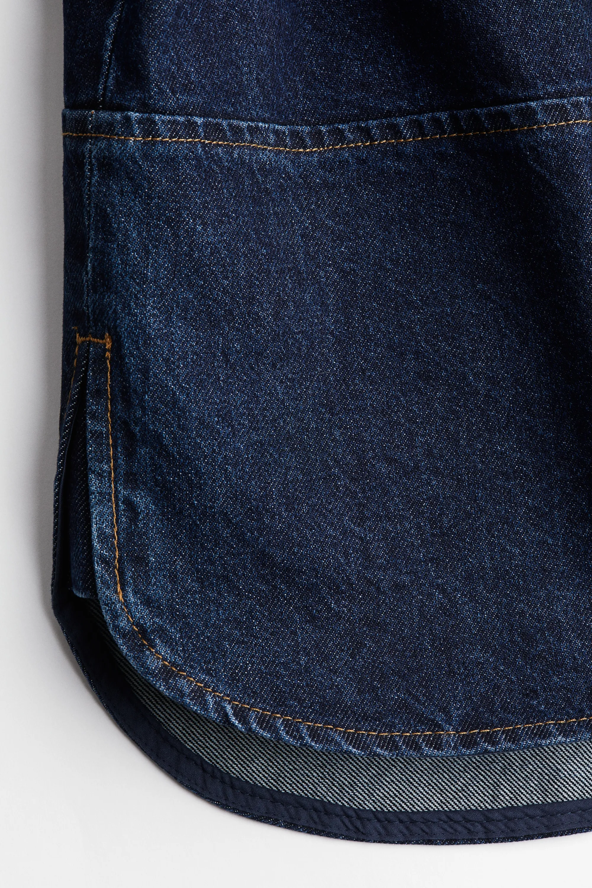 Top popover en denim - Bleu denim foncé