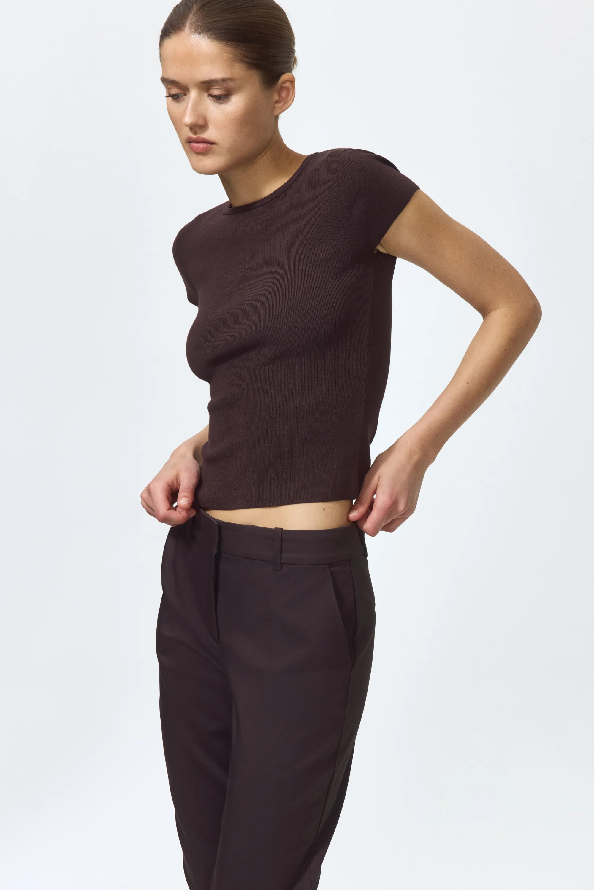 Pantalon cigarette - Marron foncé