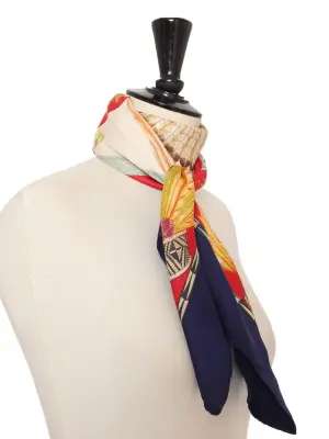 Foulard carré en twill de soie iconique "BRAZIL" bleu, rouge, jaune  Prix boutique 460€ Taille 90 x 90 — photo 5