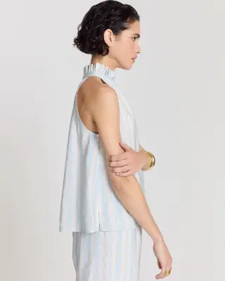 Top Leonora rayures onde fond blanc — photo 4