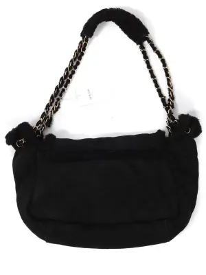 Sac en shearling daim noir peau retournée noir fermoir CC dorée Prix boutique 5850€ — photo 4