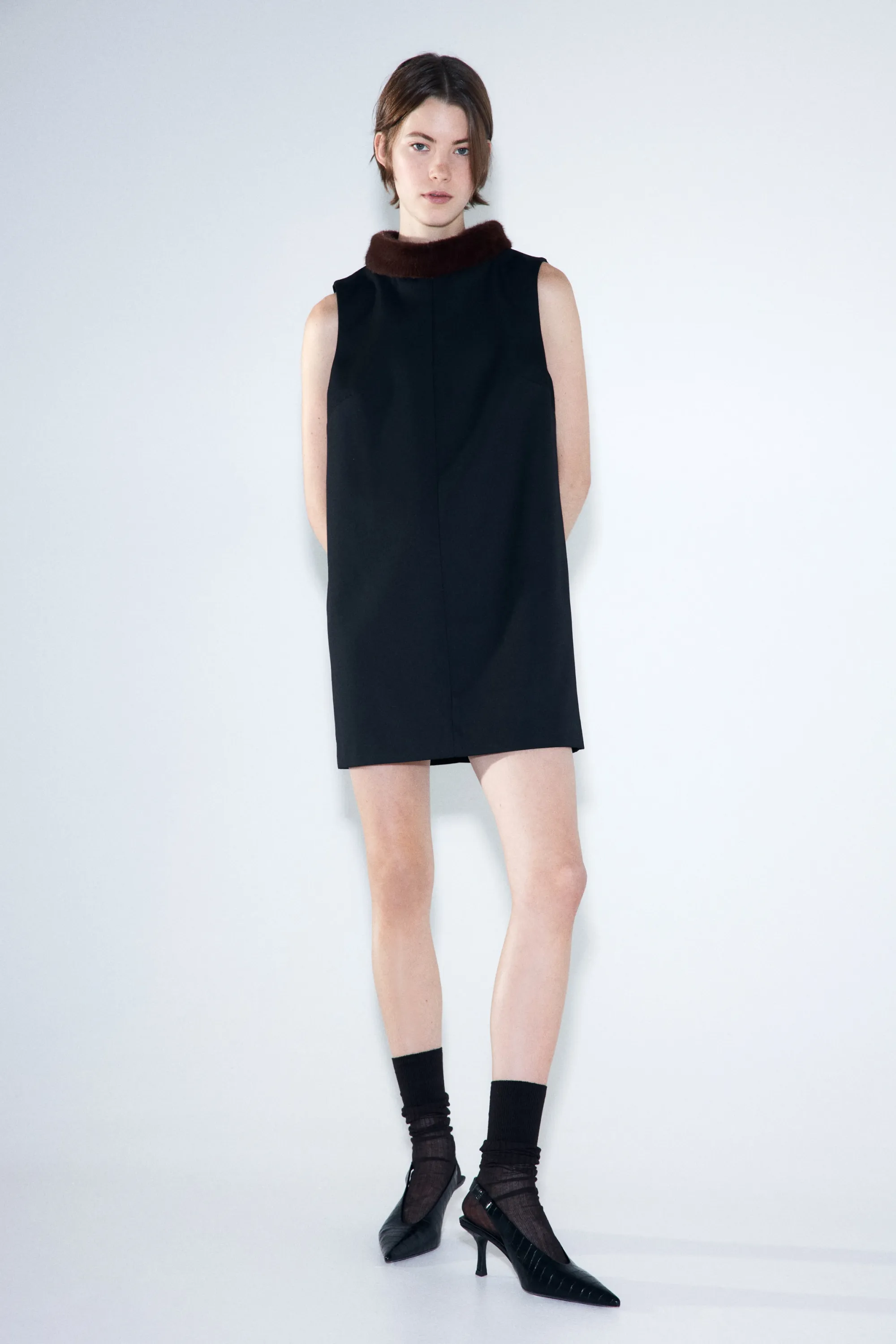 Robe droite avec col - Noir