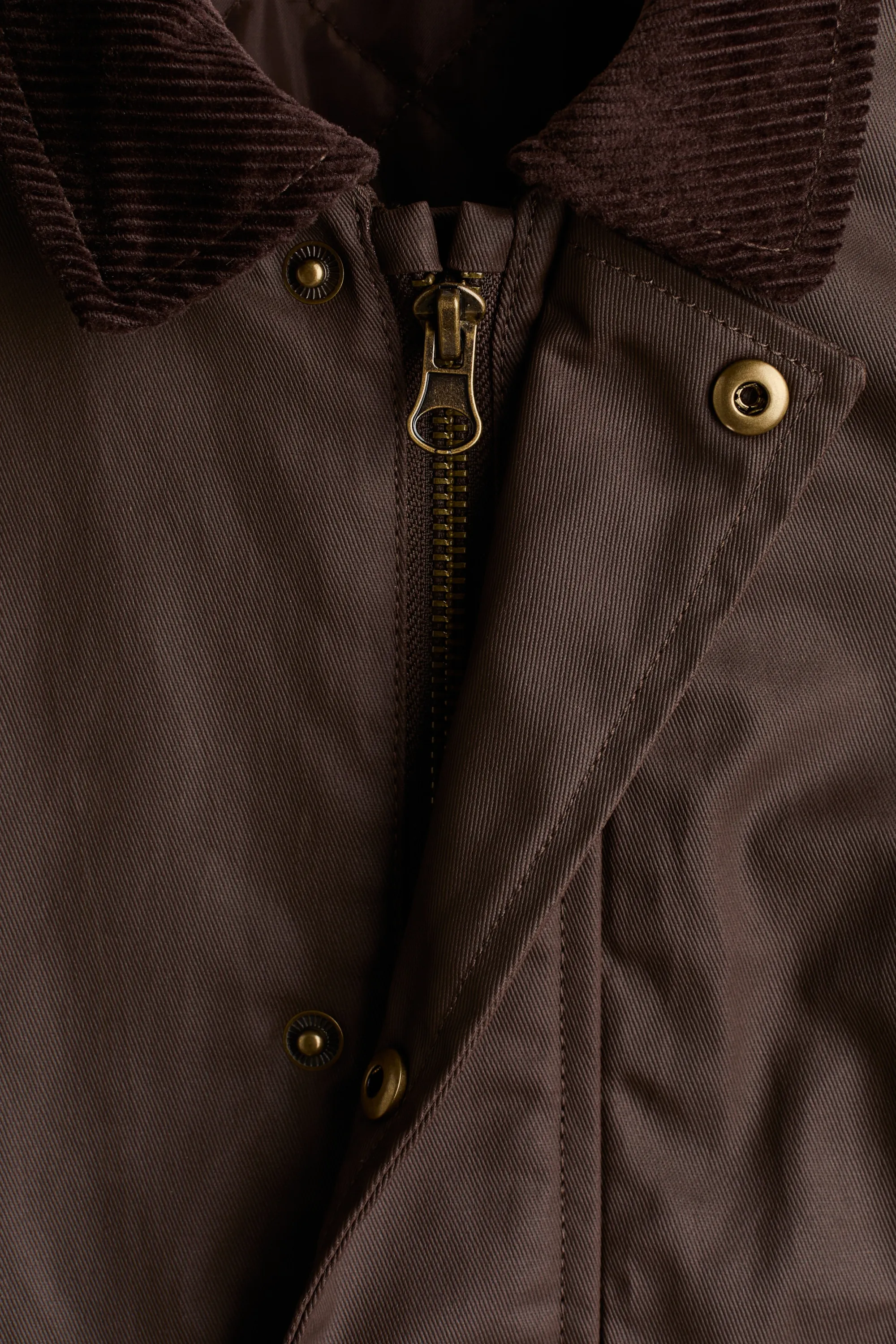 Veste en twill ciré - Marron foncé