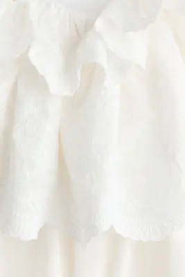 Robe épaules nues volantée - Blanc — photo 3