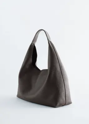 Sac cabas classique en cuir - Acajou — photo 2