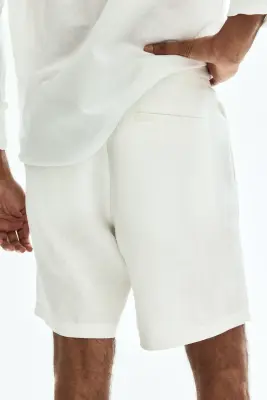 Short Relaxed Fit en lin - Blanc — photo 3