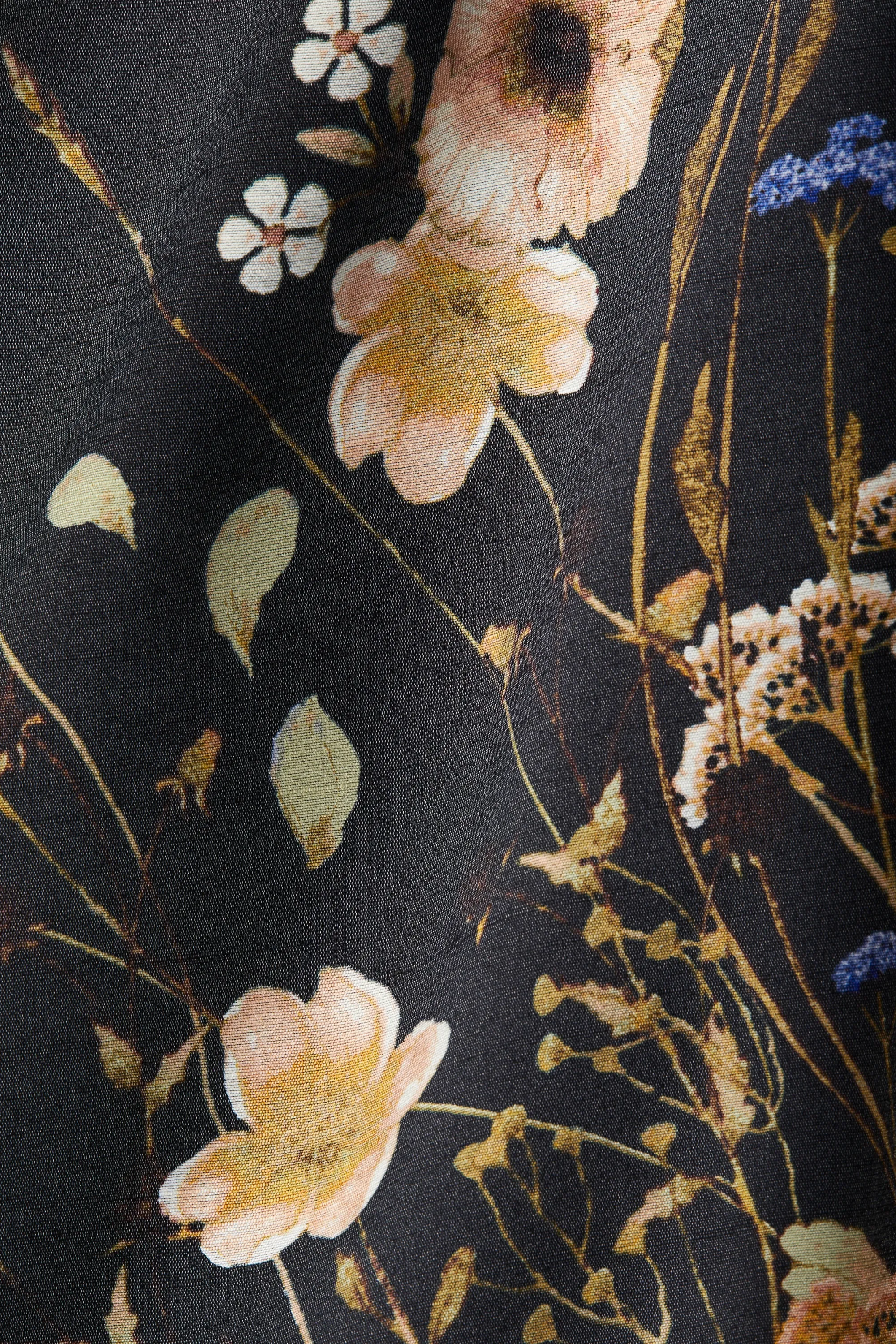 Robe avec jupe évasée - Noir/fleuri