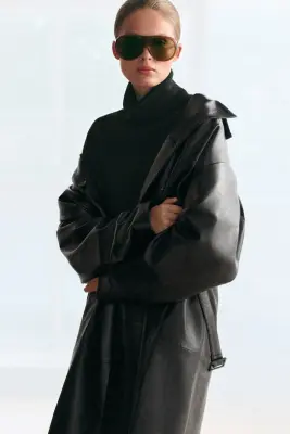 PULL COL ROULÉ LAINE MÉRINOS - NOIR — photo 5