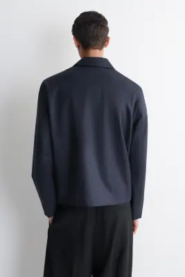 VESTE DE COSTUME ZIPPÉE EN LAINE - BLEU — photo 4