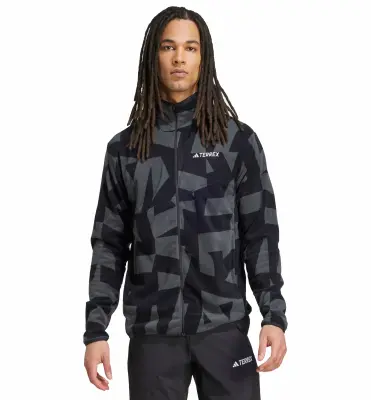 ADIDAS SWEAT ZIP POLAIRE TERREX Noir Gris — photo 2