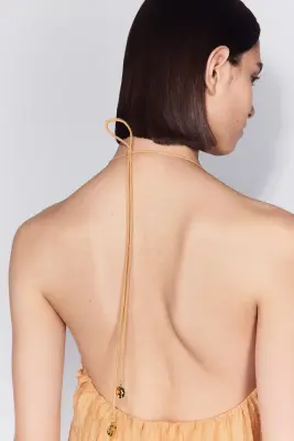 Robe dos nu avec encolure en forme de cœur - Orange ancien — photo 3
